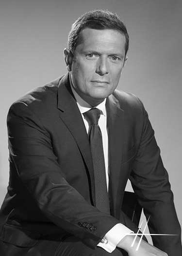 Portrait de David Dana en noir et blanc